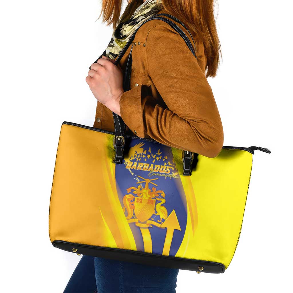 Barbados Emancipation Day Leather Tote Bag Freedom And Unity - Wonder Print Shop