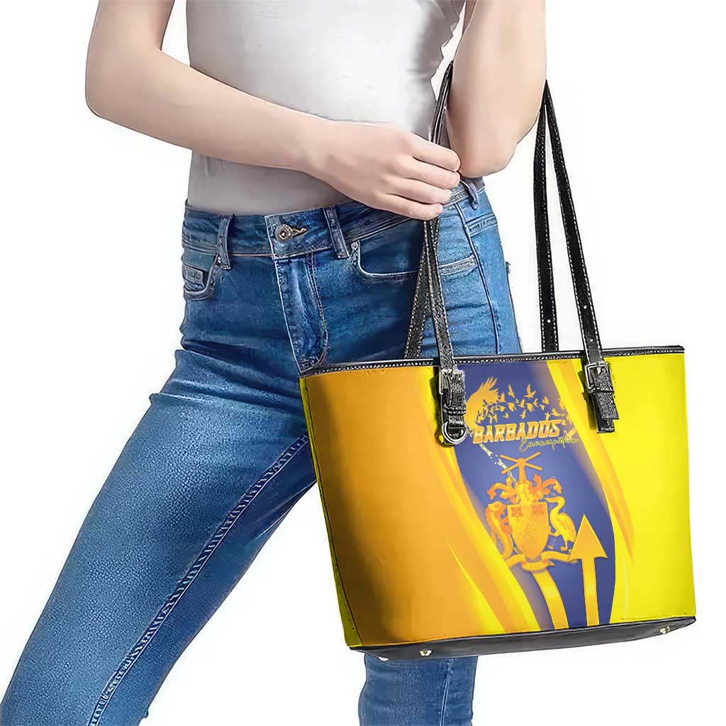 Barbados Emancipation Day Leather Tote Bag Freedom And Unity - Wonder Print Shop