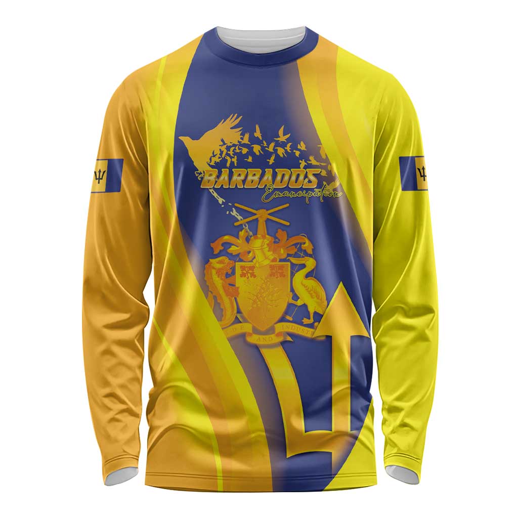 Barbados Emancipation Day Long Sleeve Shirt Freedom And Unity - Wonder Print Shop