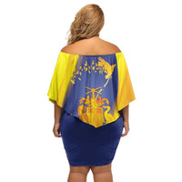 Barbados Emancipation Day Off Shoulder Short Dress Freedom And Unity - Wonder Print Shop
