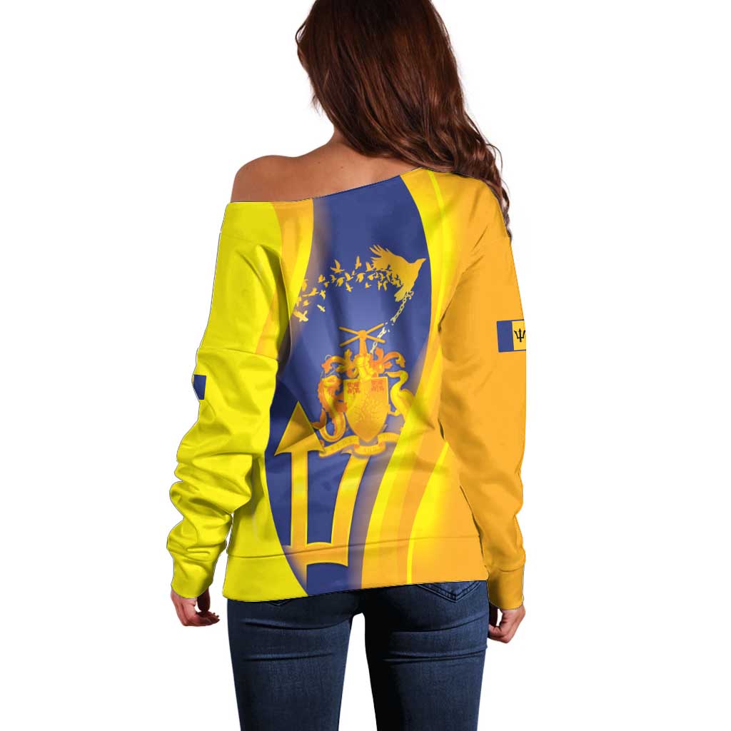Barbados Emancipation Day Off Shoulder Sweater Freedom And Unity - Wonder Print Shop