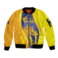Barbados Emancipation Day Sleeve Zip Bomber Jacket Freedom And Unity - Wonder Print Shop