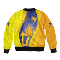 Barbados Emancipation Day Sleeve Zip Bomber Jacket Freedom And Unity - Wonder Print Shop