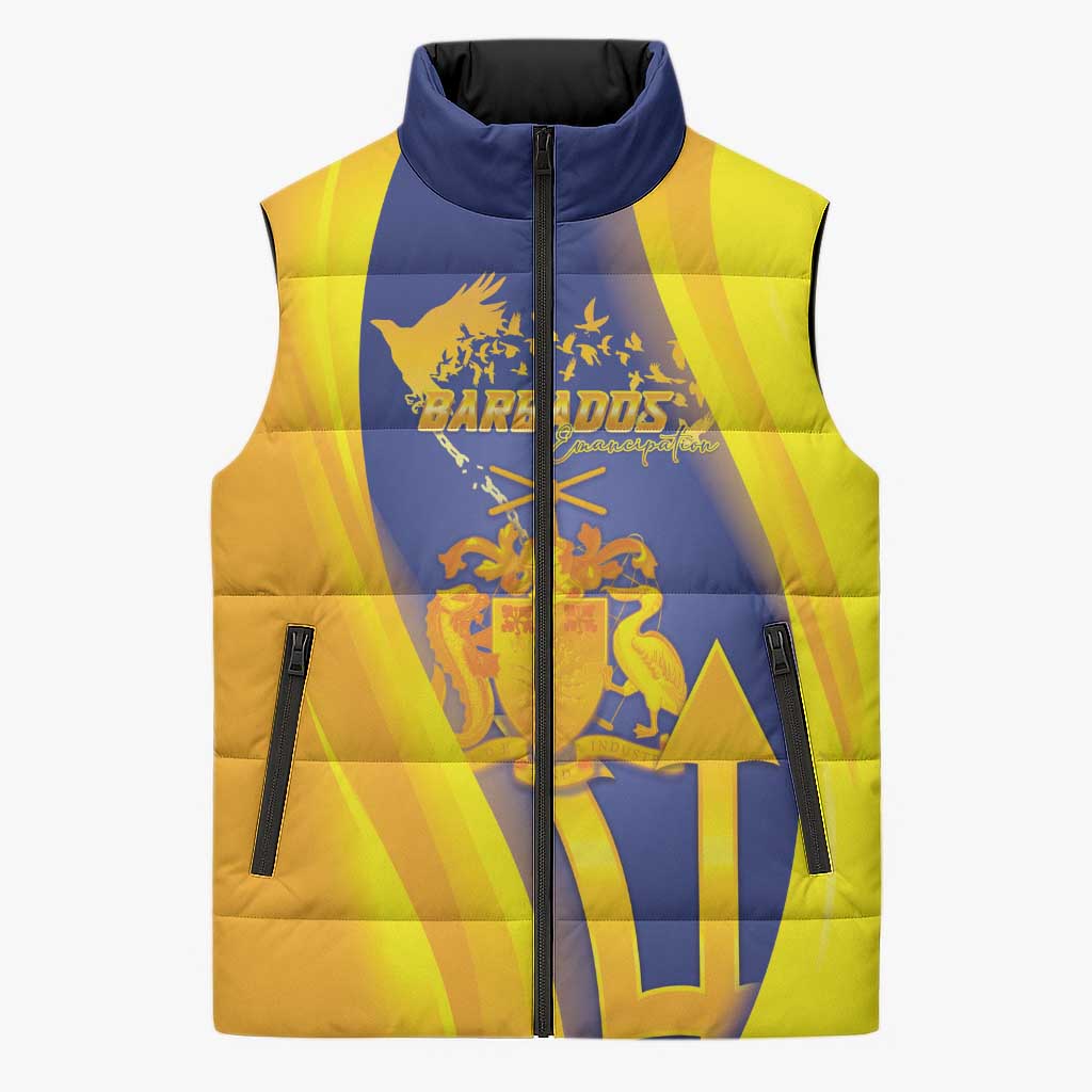 Barbados Emancipation Day Sleeveless Puffer Jacket Freedom And Unity - Wonder Print Shop