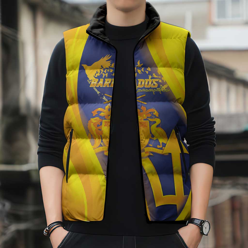 Barbados Emancipation Day Sleeveless Puffer Jacket Freedom And Unity - Wonder Print Shop
