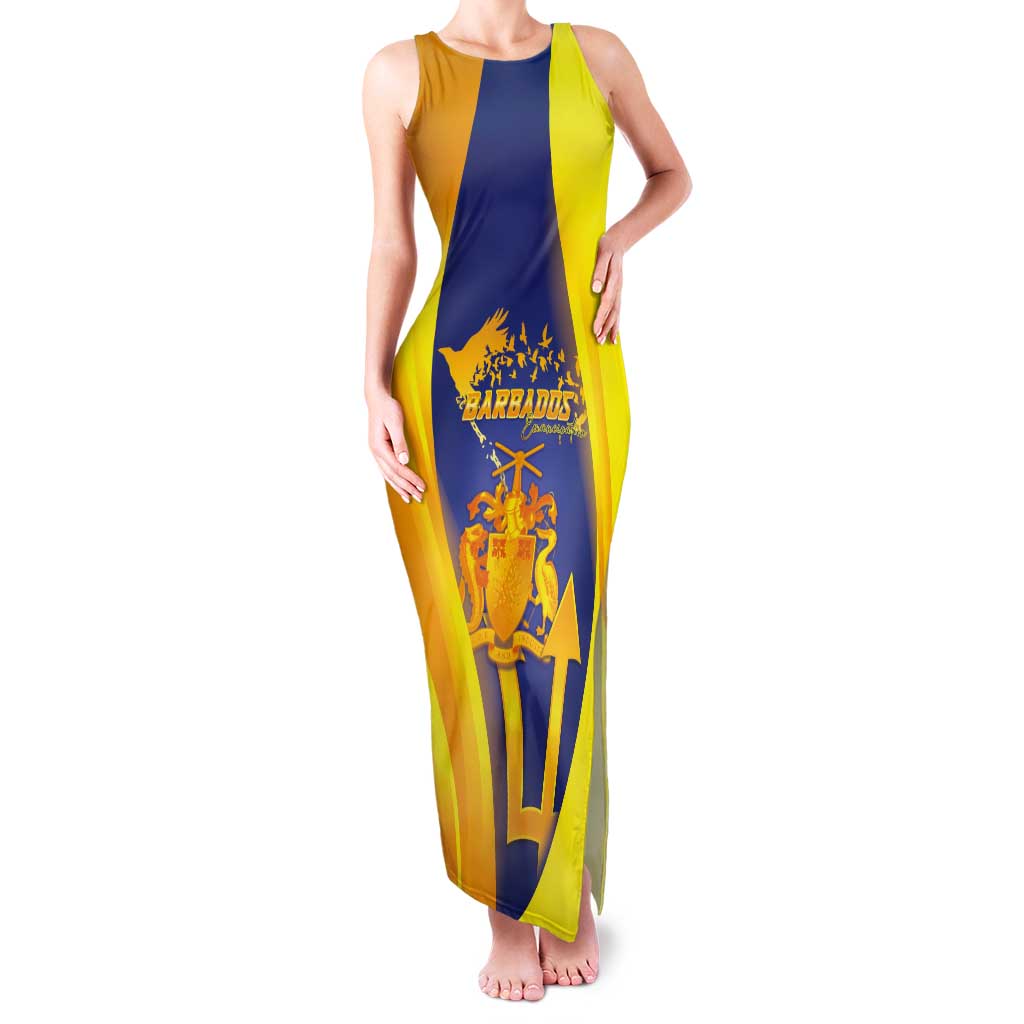 Barbados Emancipation Day Tank Maxi Dress Freedom And Unity - Wonder Print Shop
