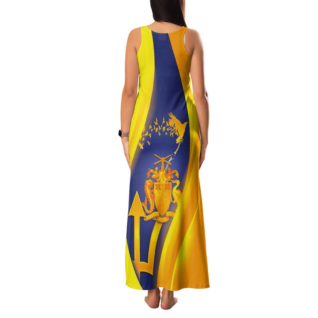Barbados Emancipation Day Tank Maxi Dress Freedom And Unity - Wonder Print Shop