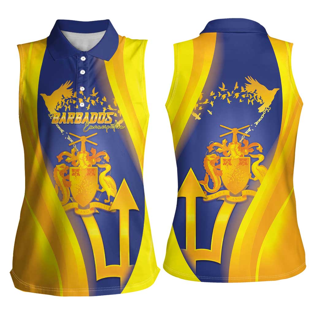Barbados Emancipation Day Women Sleeveless Polo Shirt Freedom And Unity - Wonder Print Shop