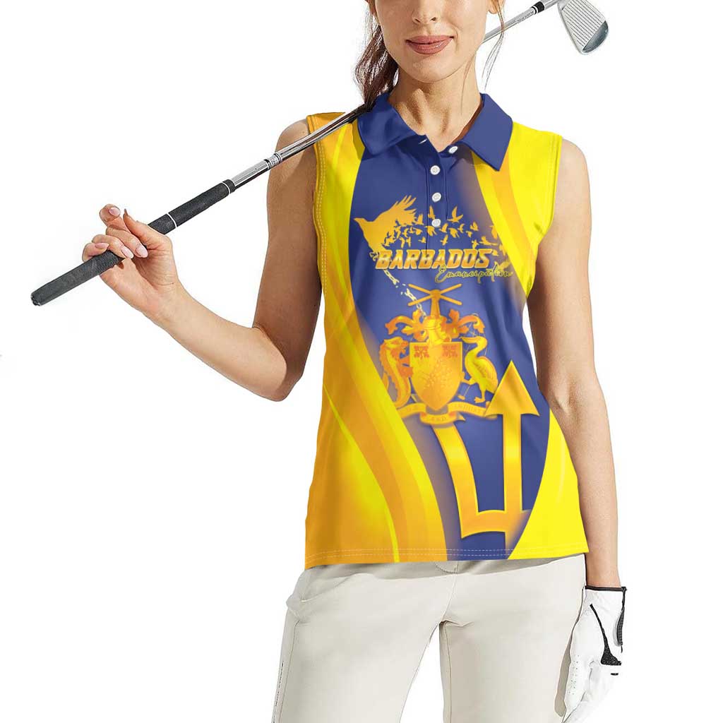 Barbados Emancipation Day Women Sleeveless Polo Shirt Freedom And Unity - Wonder Print Shop