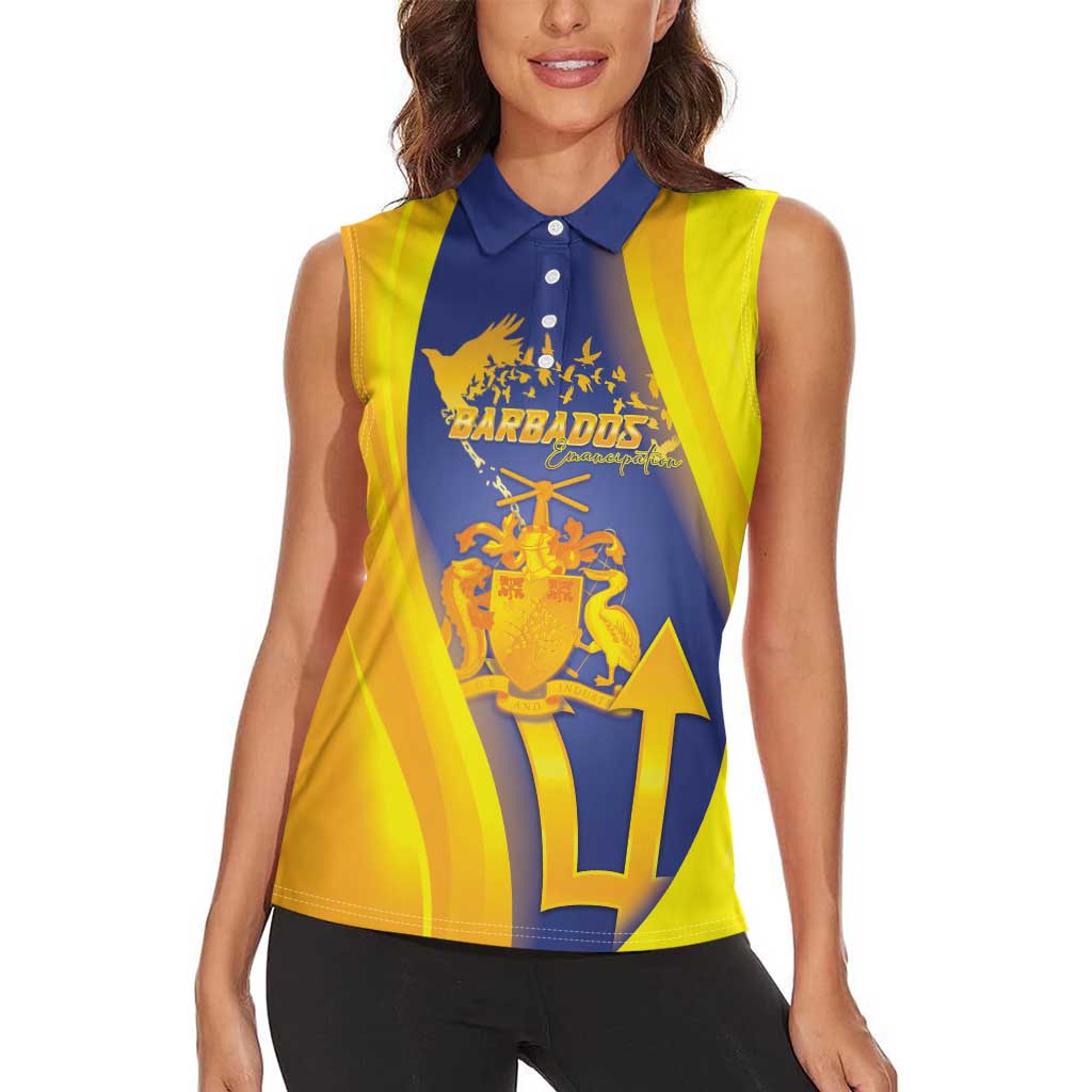 Barbados Emancipation Day Women Sleeveless Polo Shirt Freedom And Unity - Wonder Print Shop