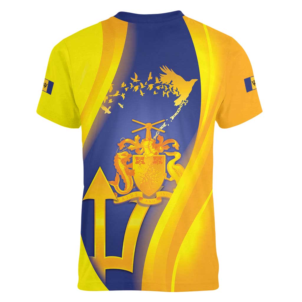 Barbados Emancipation Day Women V-Neck T-Shirt Freedom And Unity - Wonder Print Shop