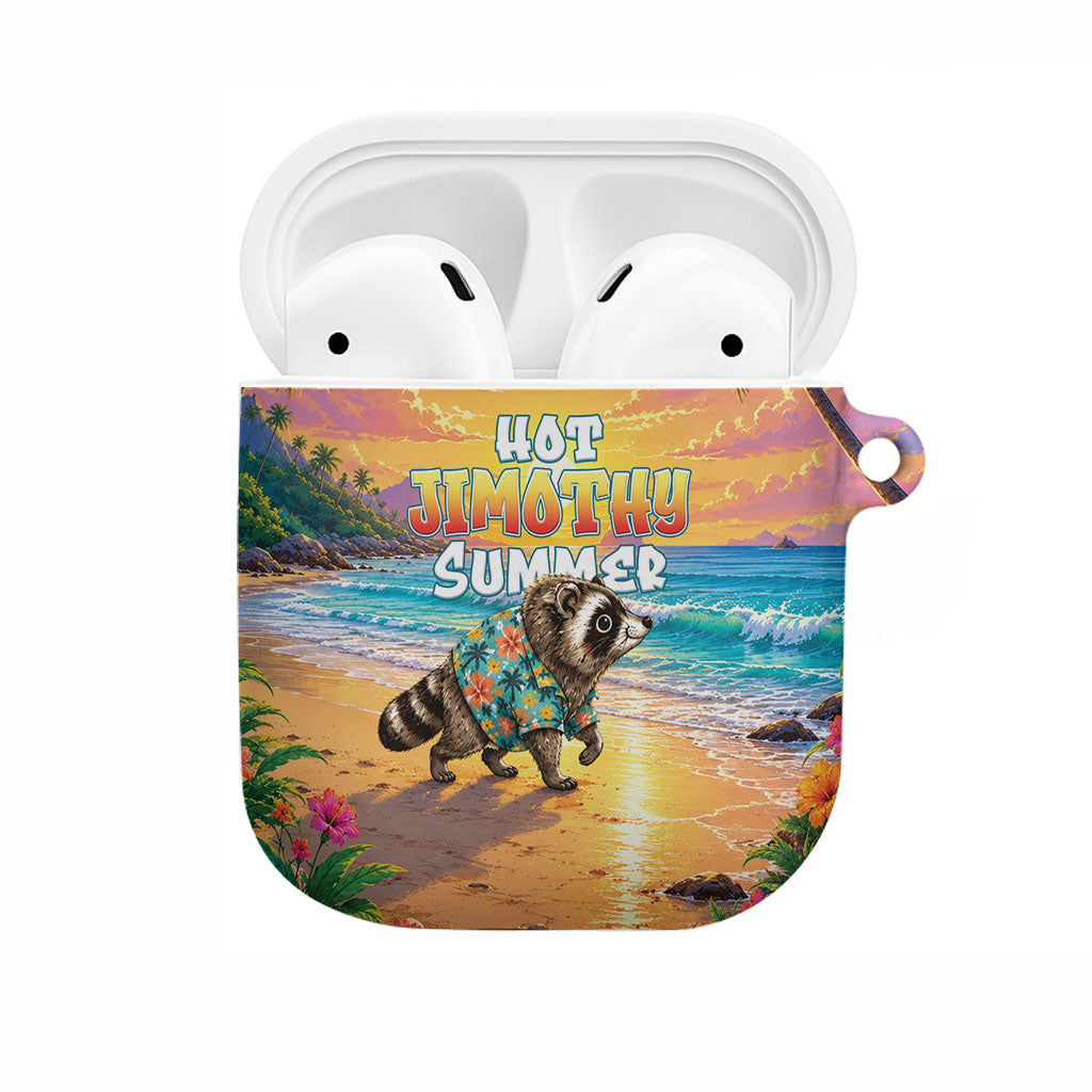 Hot Jimothy Summer AirPods Case Funny Seattle Raccoon