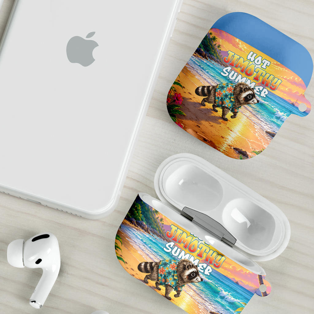 Hot Jimothy Summer AirPods Case Funny Seattle Raccoon