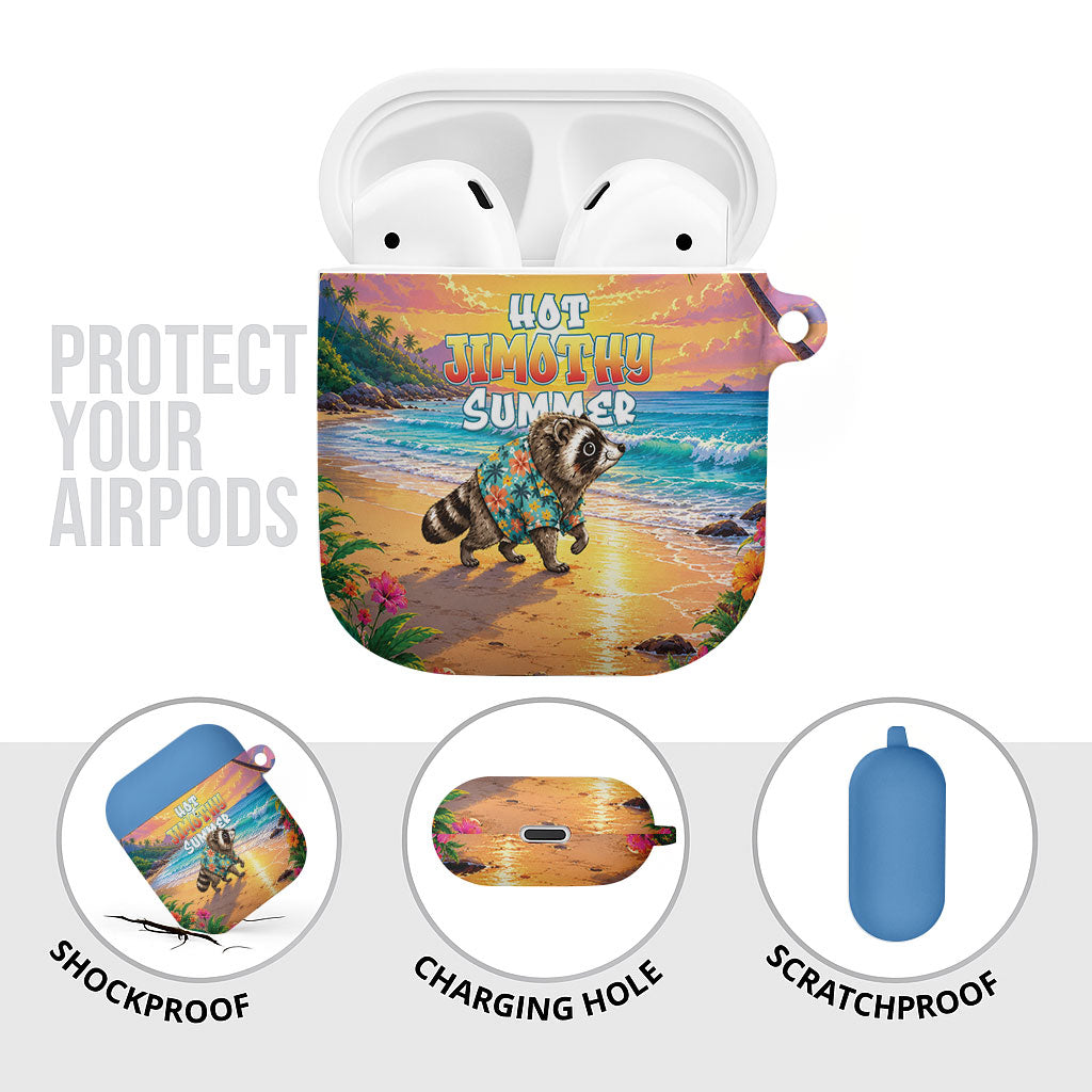 Hot Jimothy Summer AirPods Case Funny Seattle Raccoon