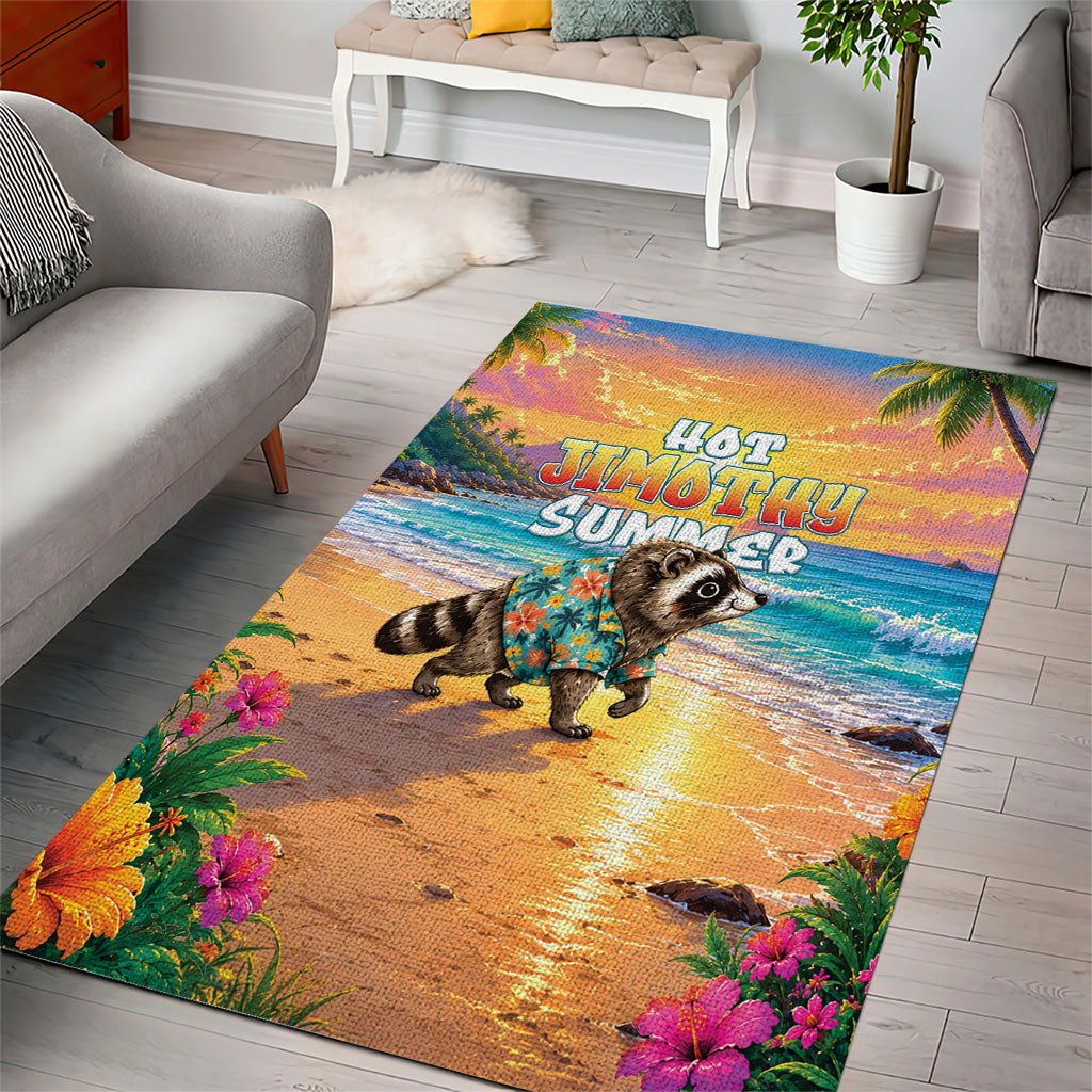 Hot Jimothy Summer Area Rug Funny Seattle Raccoon