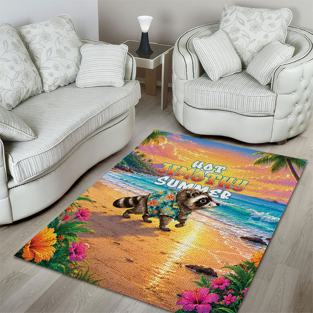 Hot Jimothy Summer Area Rug Funny Seattle Raccoon
