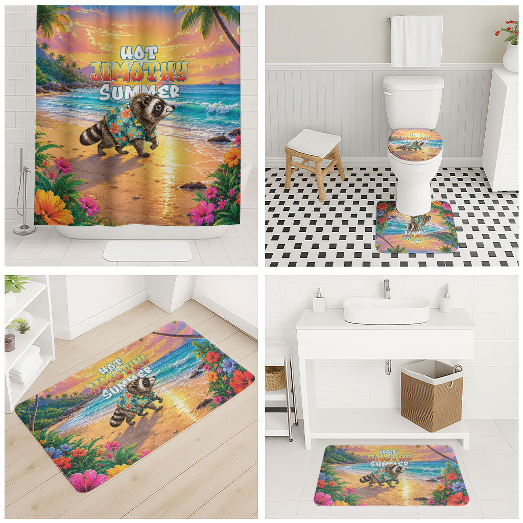 Hot Jimothy Summer Bathroom Set Funny Seattle Raccoon