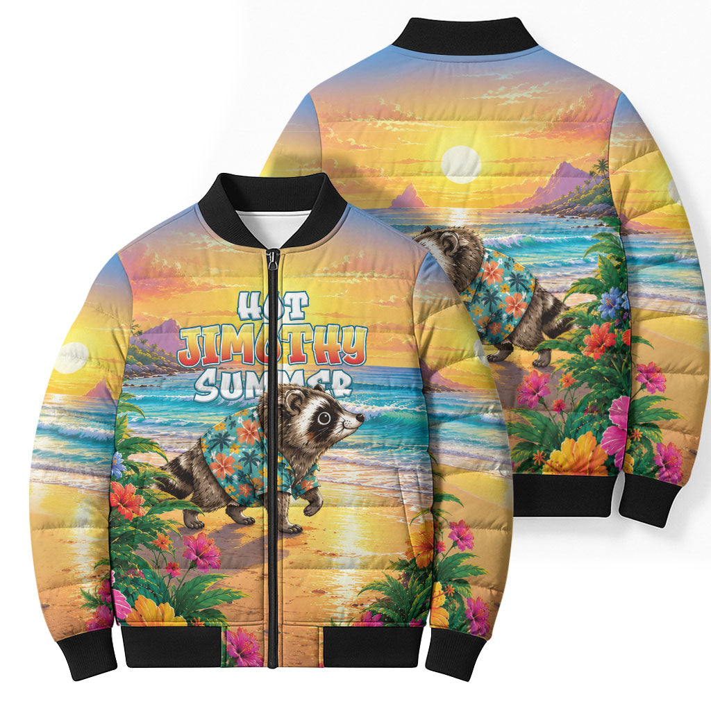 Hot Jimothy Summer Bomber Puffer Jacket Funny Seattle Raccoon
