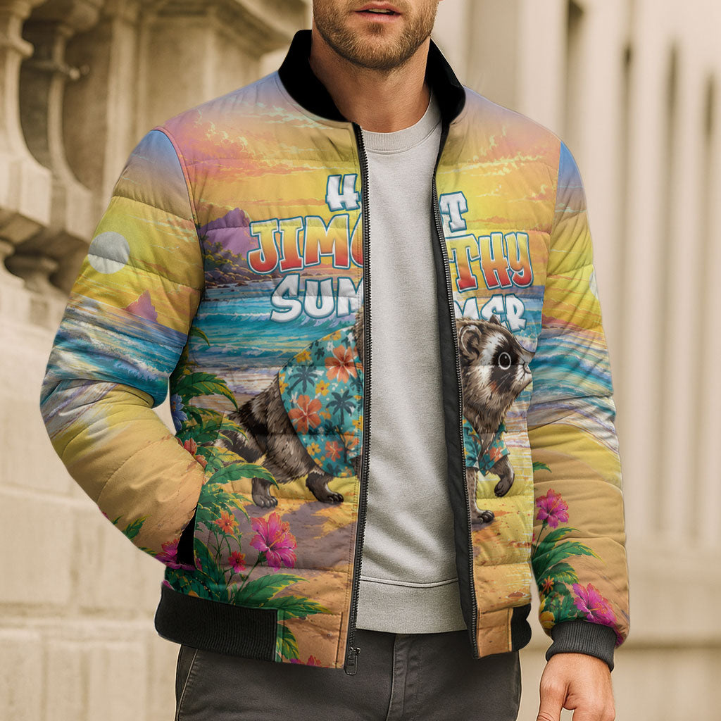 Hot Jimothy Summer Bomber Puffer Jacket Funny Seattle Raccoon