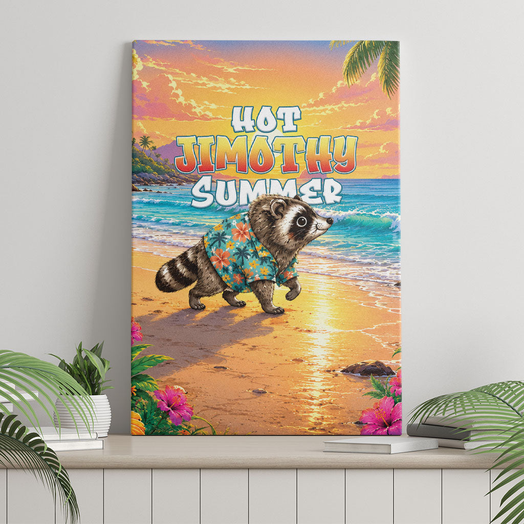 Hot Jimothy Summer Canvas Wall Art Funny Seattle Raccoon