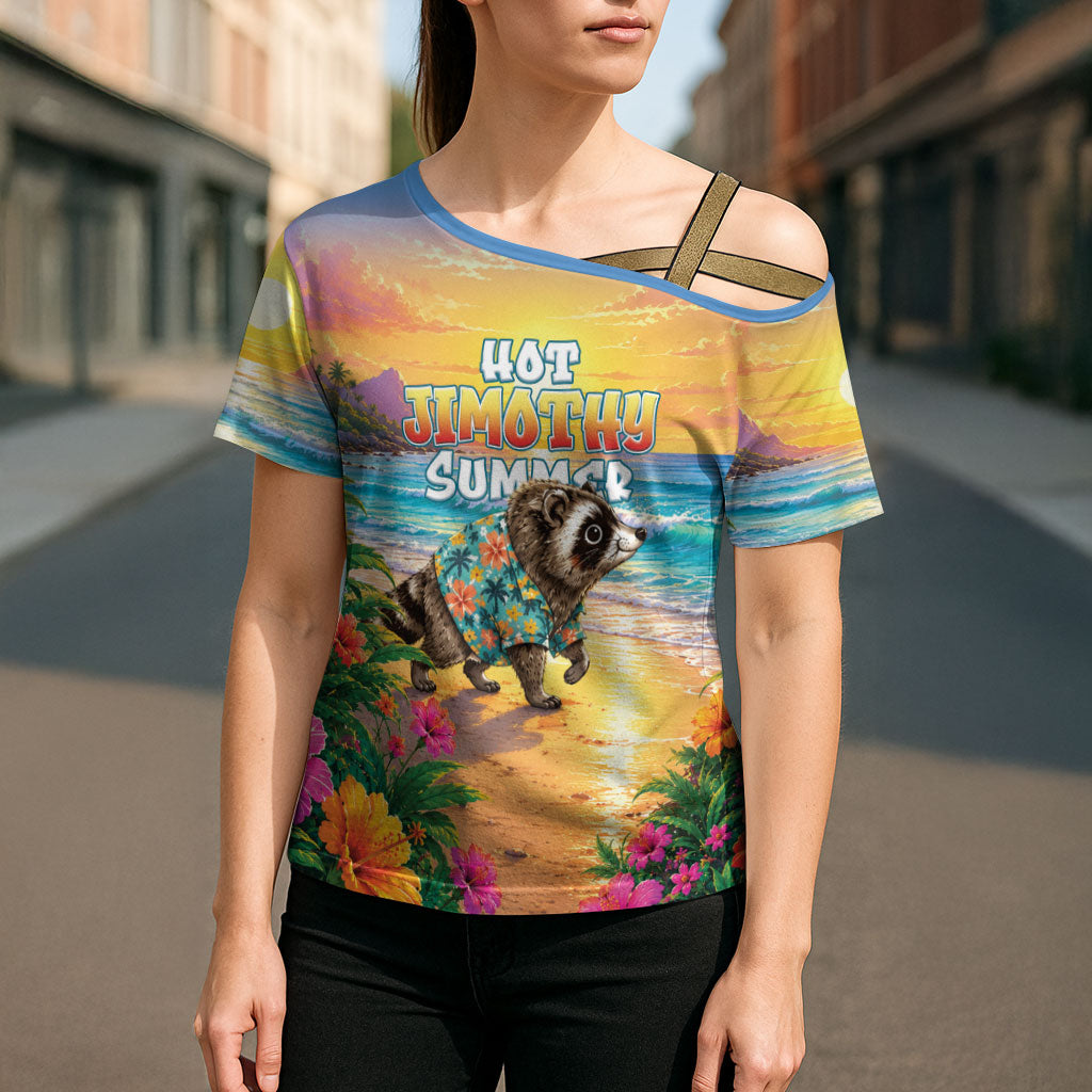 Hot Jimothy Summer Cross Shoulder Shirt Funny Seattle Raccoon