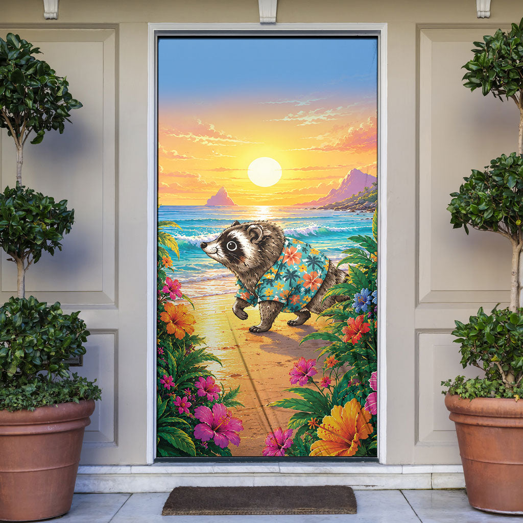 Hot Jimothy Summer Door Cover Funny Seattle Raccoon