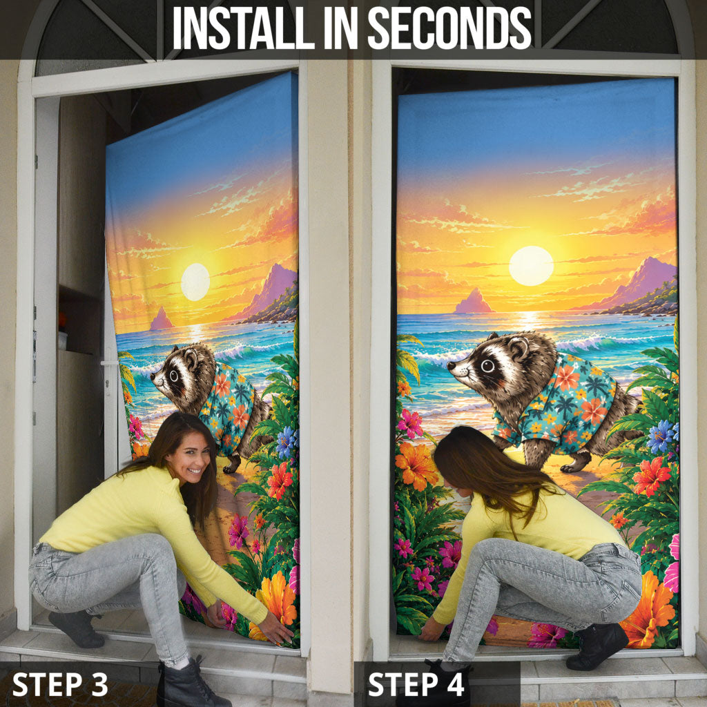 Hot Jimothy Summer Door Cover Funny Seattle Raccoon