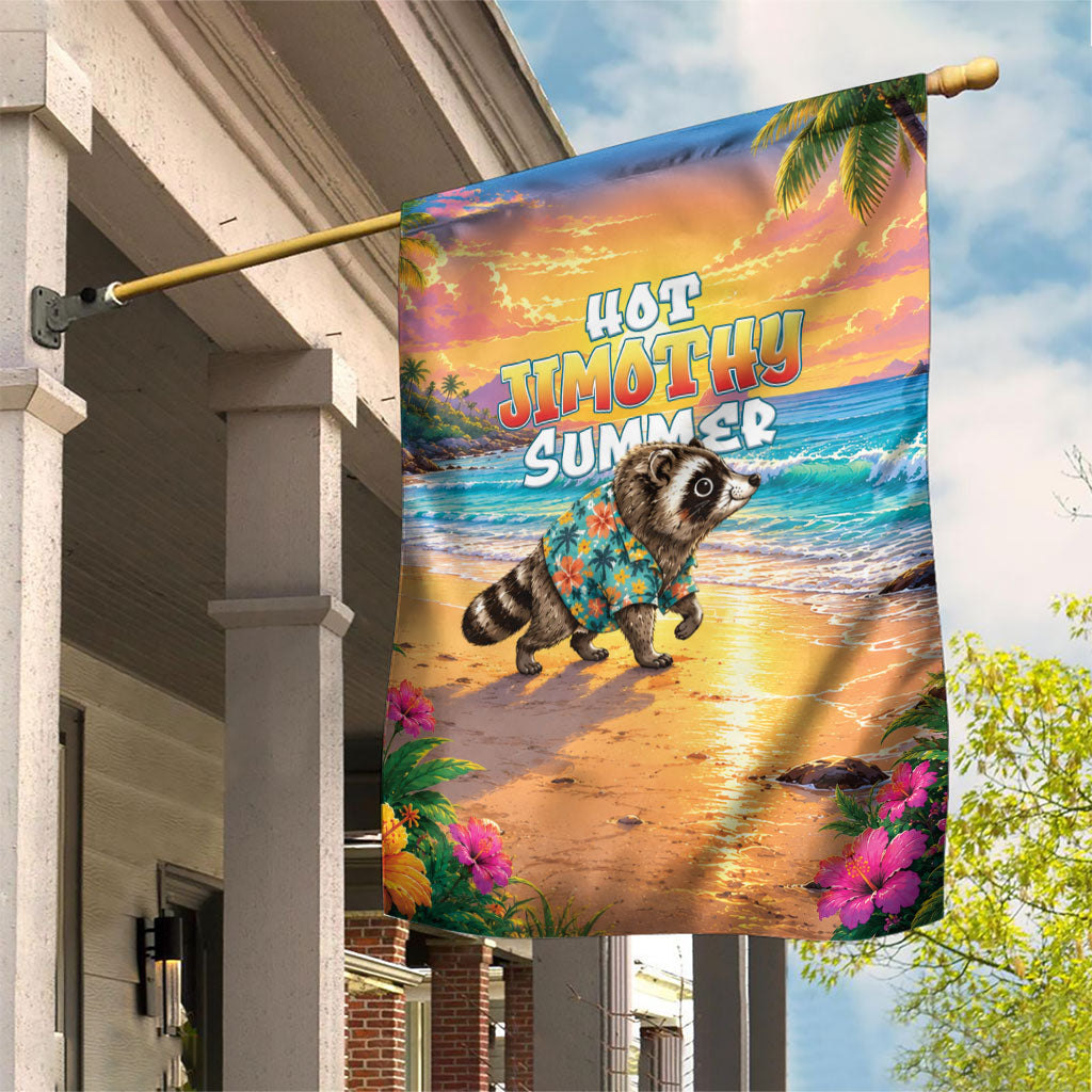 Hot Jimothy Summer Garden Flag Funny Seattle Raccoon