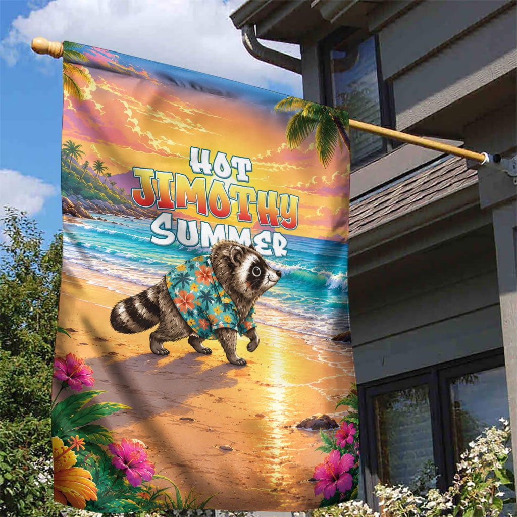 Hot Jimothy Summer Garden Flag Funny Seattle Raccoon