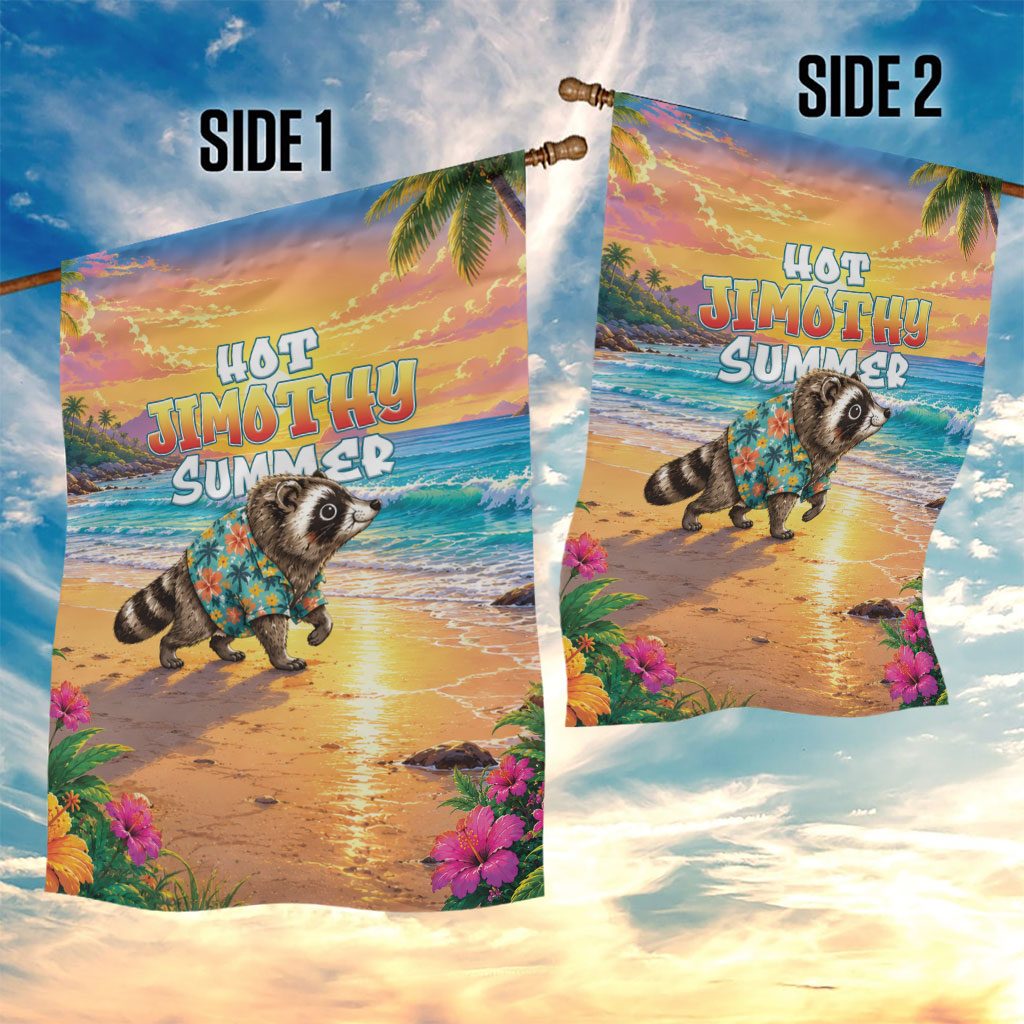 Hot Jimothy Summer Garden Flag Funny Seattle Raccoon