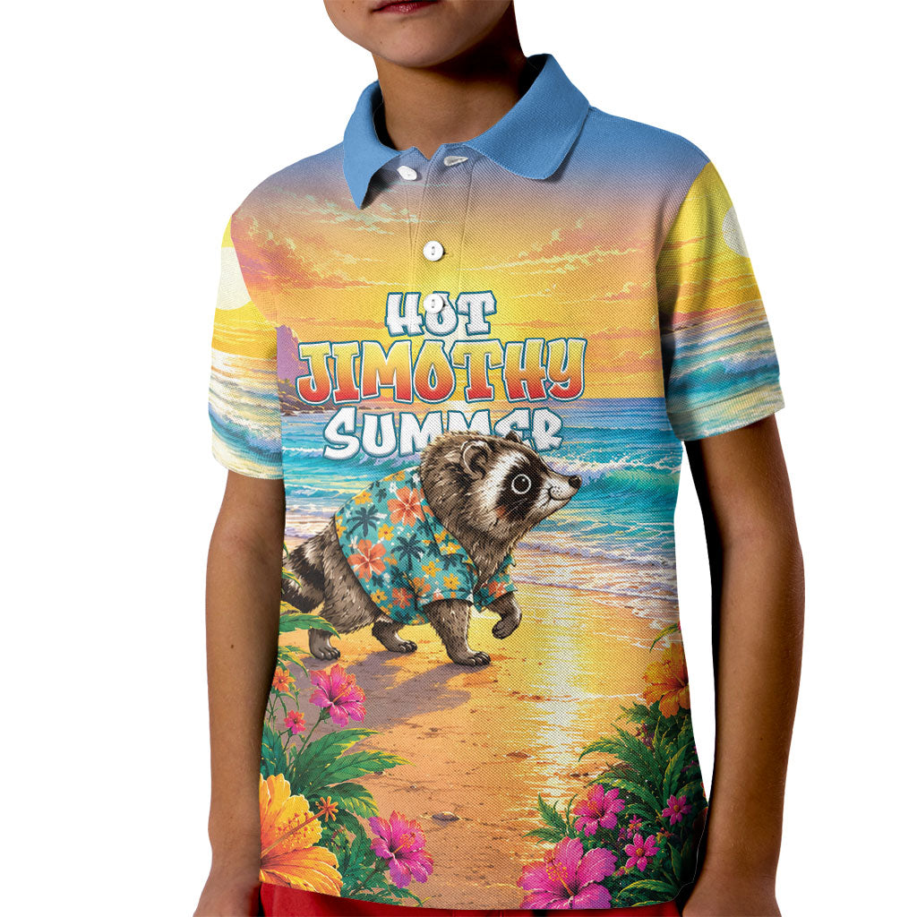 Hot Jimothy Summer Kid Polo Shirt Funny Seattle Raccoon