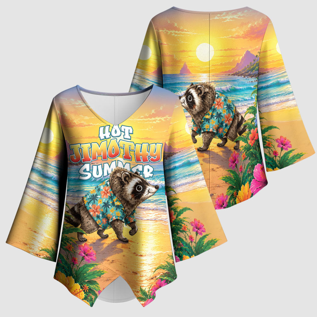 Hot Jimothy Summer Kimono Sleeve Blouse Funny Seattle Raccoon