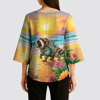 Hot Jimothy Summer Kimono Sleeve Blouse Funny Seattle Raccoon