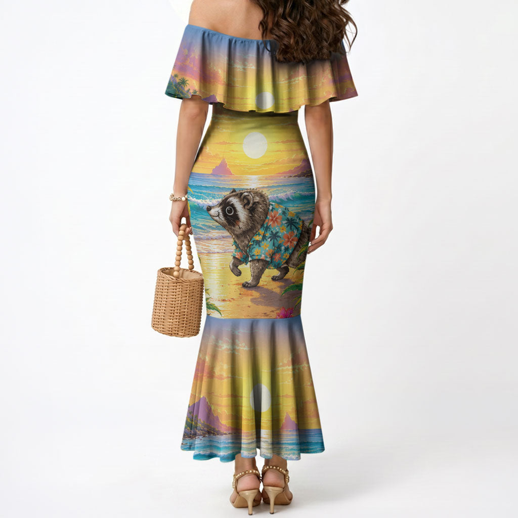 Hot Jimothy Summer Mermaid Dress Funny Seattle Raccoon