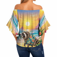 Hot Jimothy Summer Off Shoulder Wrap Waist Top Funny Seattle Raccoon
