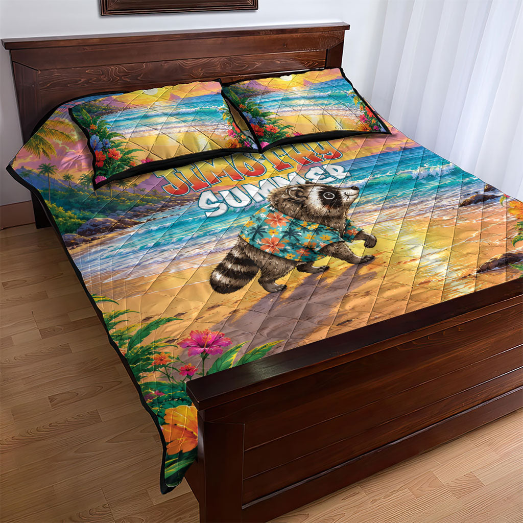 Hot Jimothy Summer Quilt Bed Set Funny Seattle Raccoon