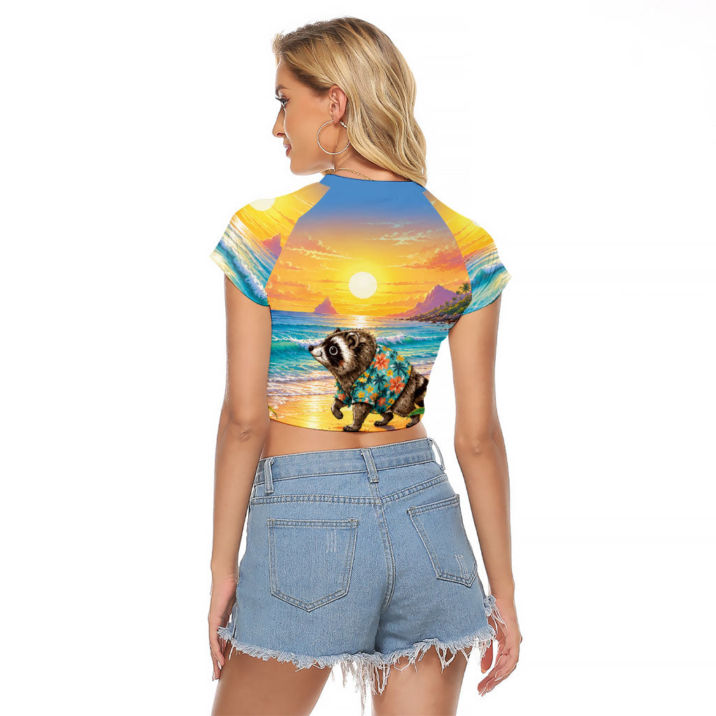Hot Jimothy Summer Raglan Cropped T Shirt Funny Seattle Raccoon