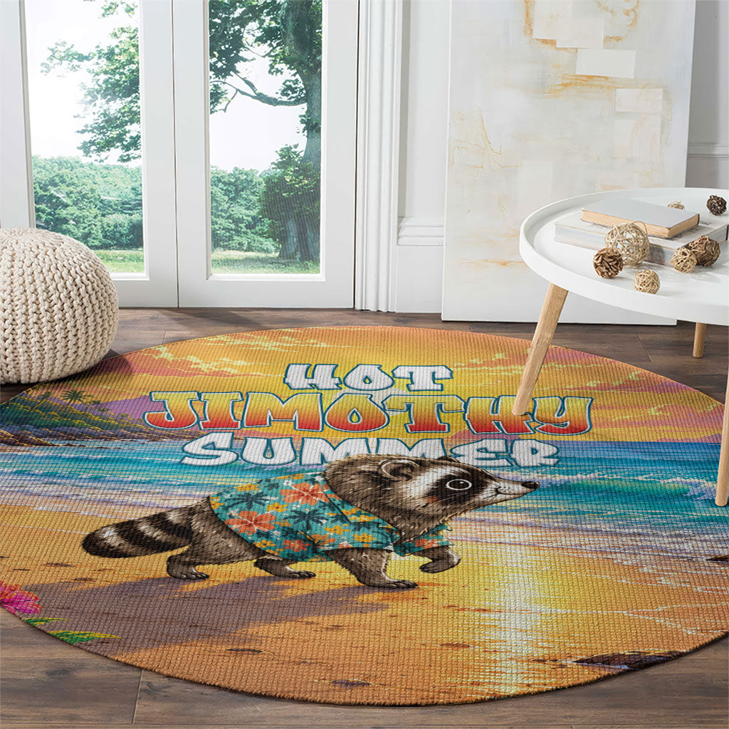 Hot Jimothy Summer Round Carpet Funny Seattle Raccoon