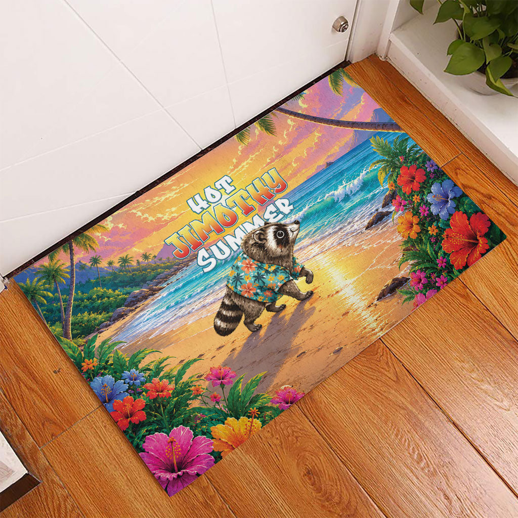 Hot Jimothy Summer Rubber Doormat Funny Seattle Raccoon