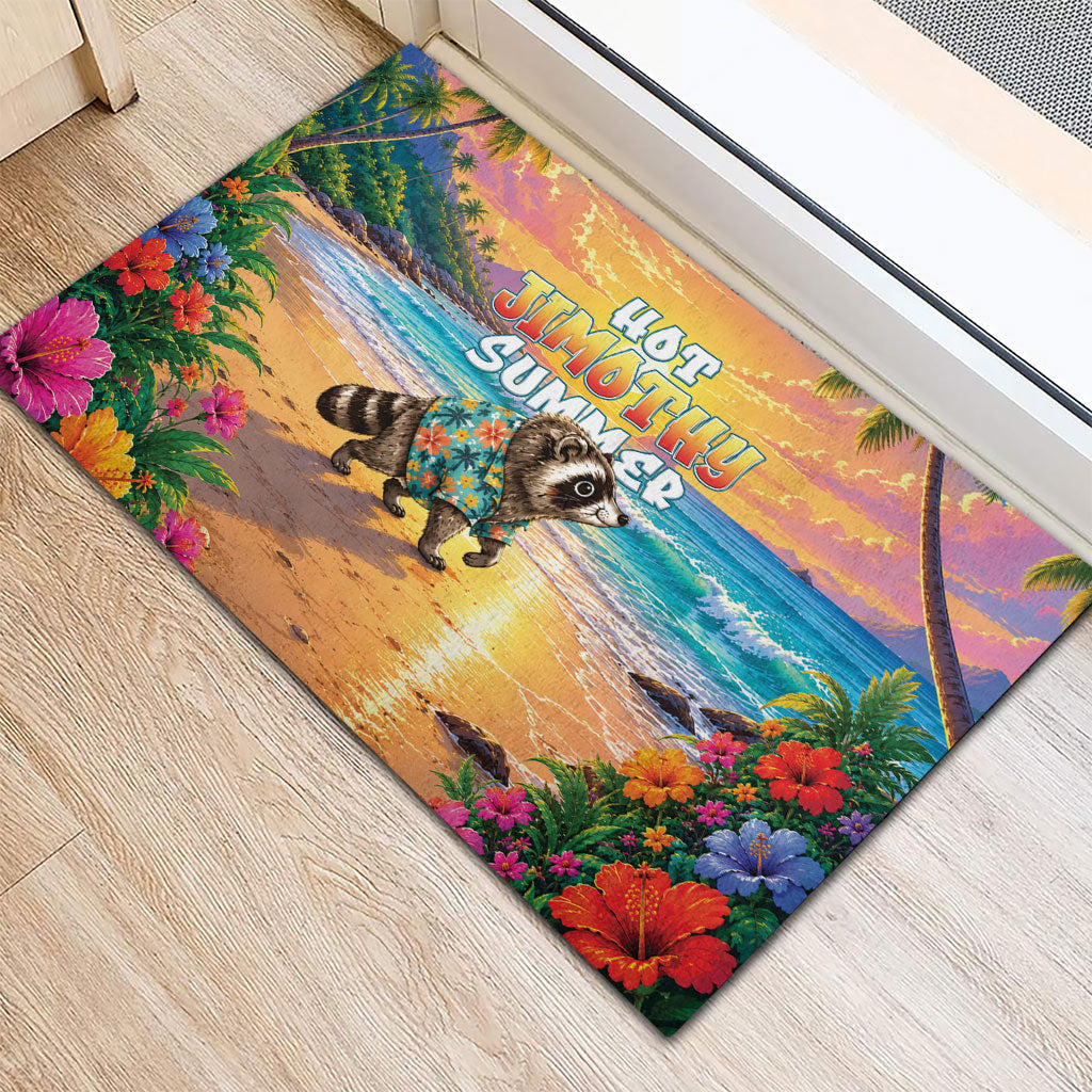 Hot Jimothy Summer Rubber Doormat Funny Seattle Raccoon