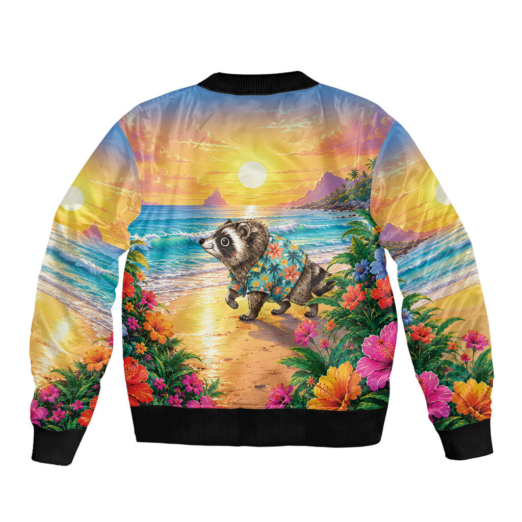 Hot Jimothy Summer Sleeve Zip Bomber Jacket Funny Seattle Raccoon