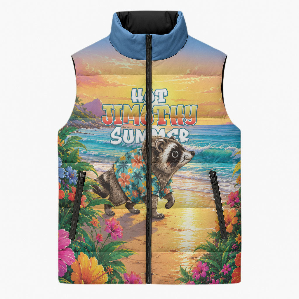 Hot Jimothy Summer Sleeveless Puffer Jacket Funny Seattle Raccoon