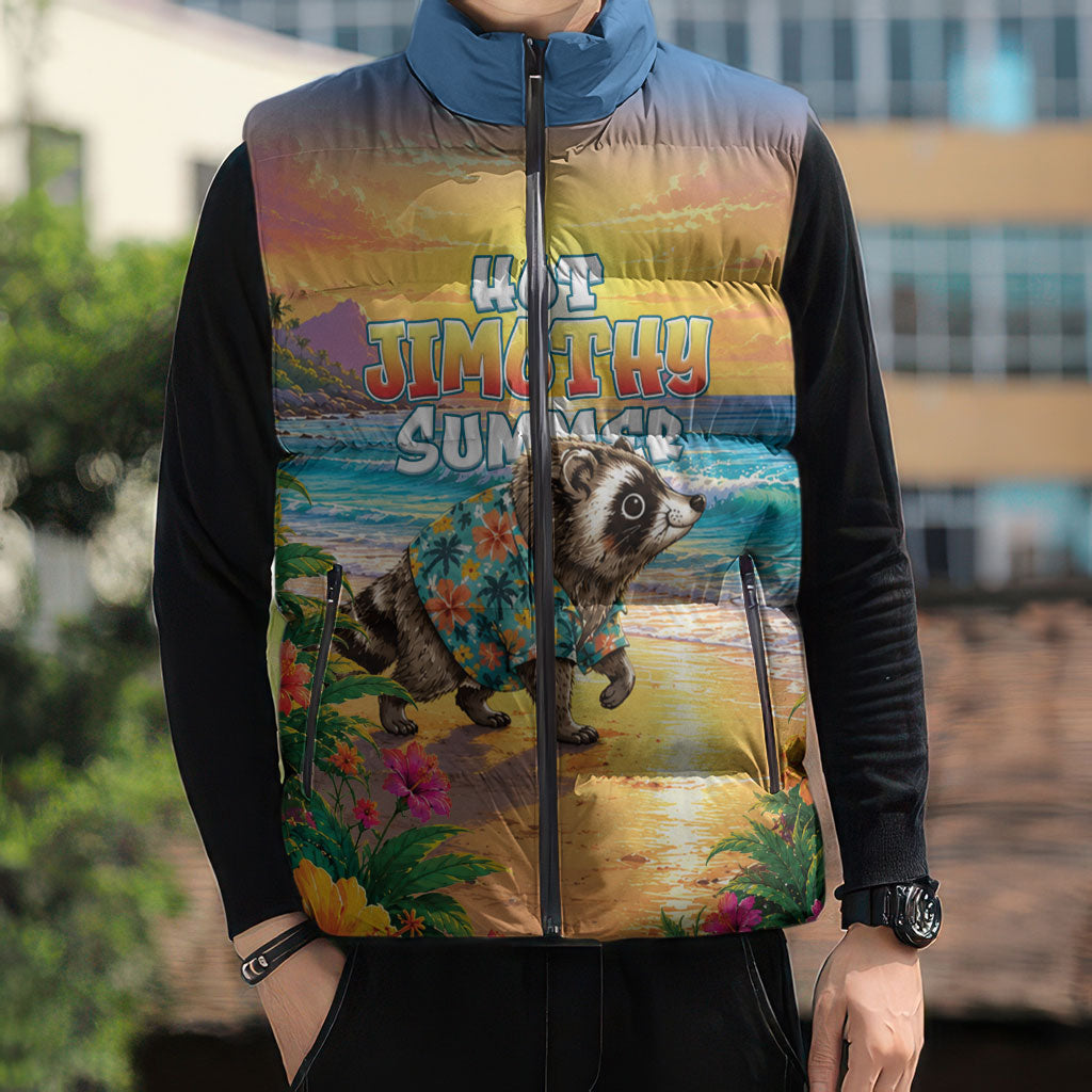 Hot Jimothy Summer Sleeveless Puffer Jacket Funny Seattle Raccoon