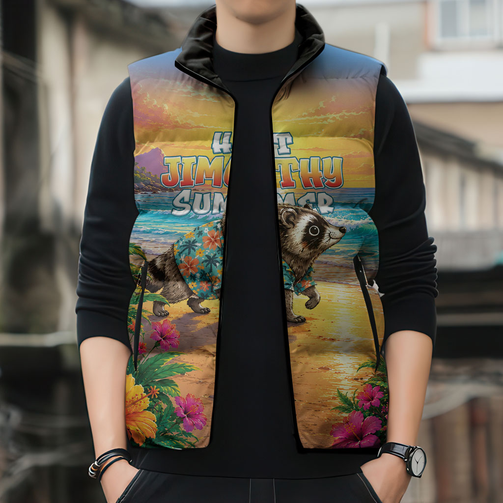Hot Jimothy Summer Sleeveless Puffer Jacket Funny Seattle Raccoon