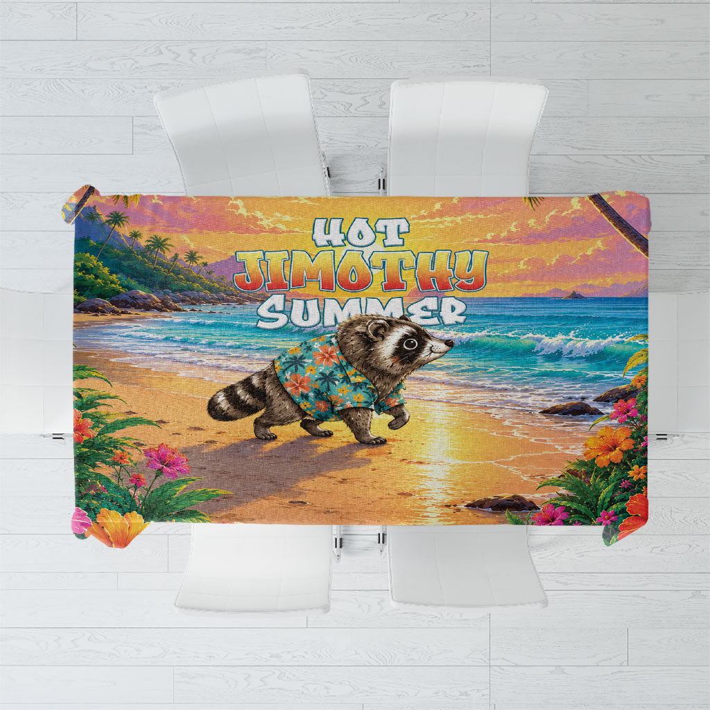 Hot Jimothy Summer Tablecloth Funny Seattle Raccoon