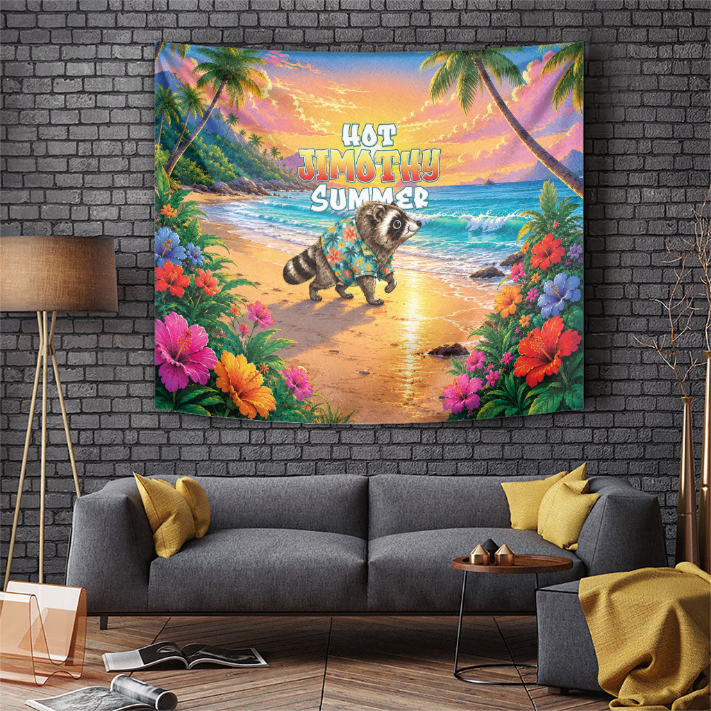 Hot Jimothy Summer Tapestry Funny Seattle Raccoon