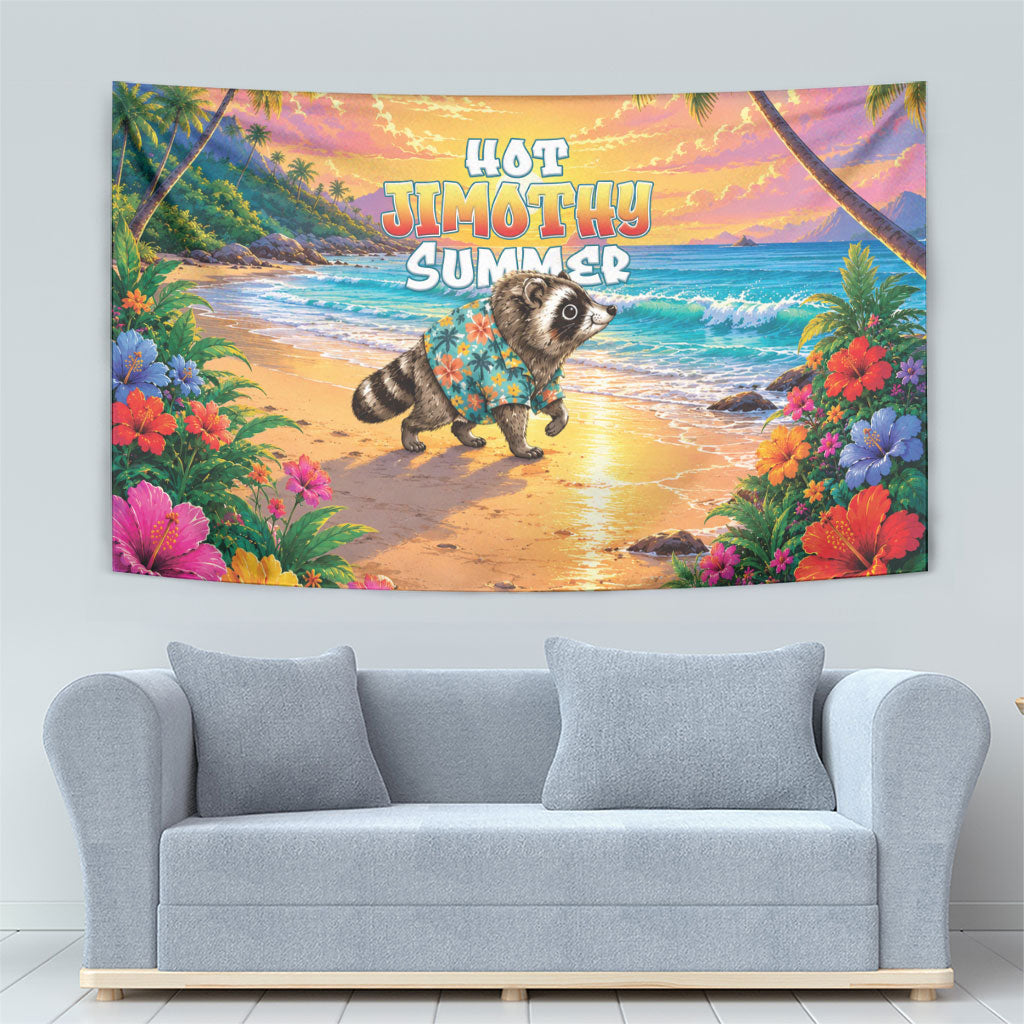 Hot Jimothy Summer Tapestry Funny Seattle Raccoon