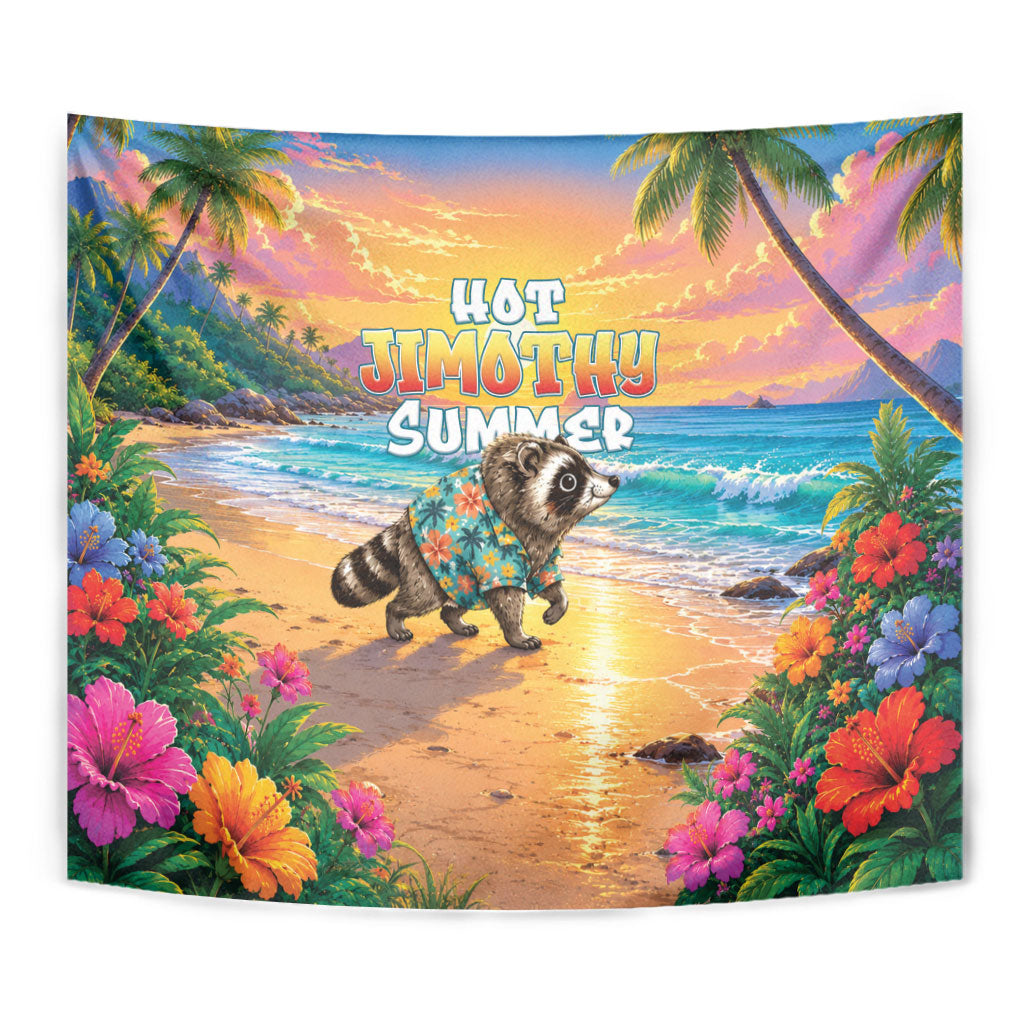 Hot Jimothy Summer Tapestry Funny Seattle Raccoon