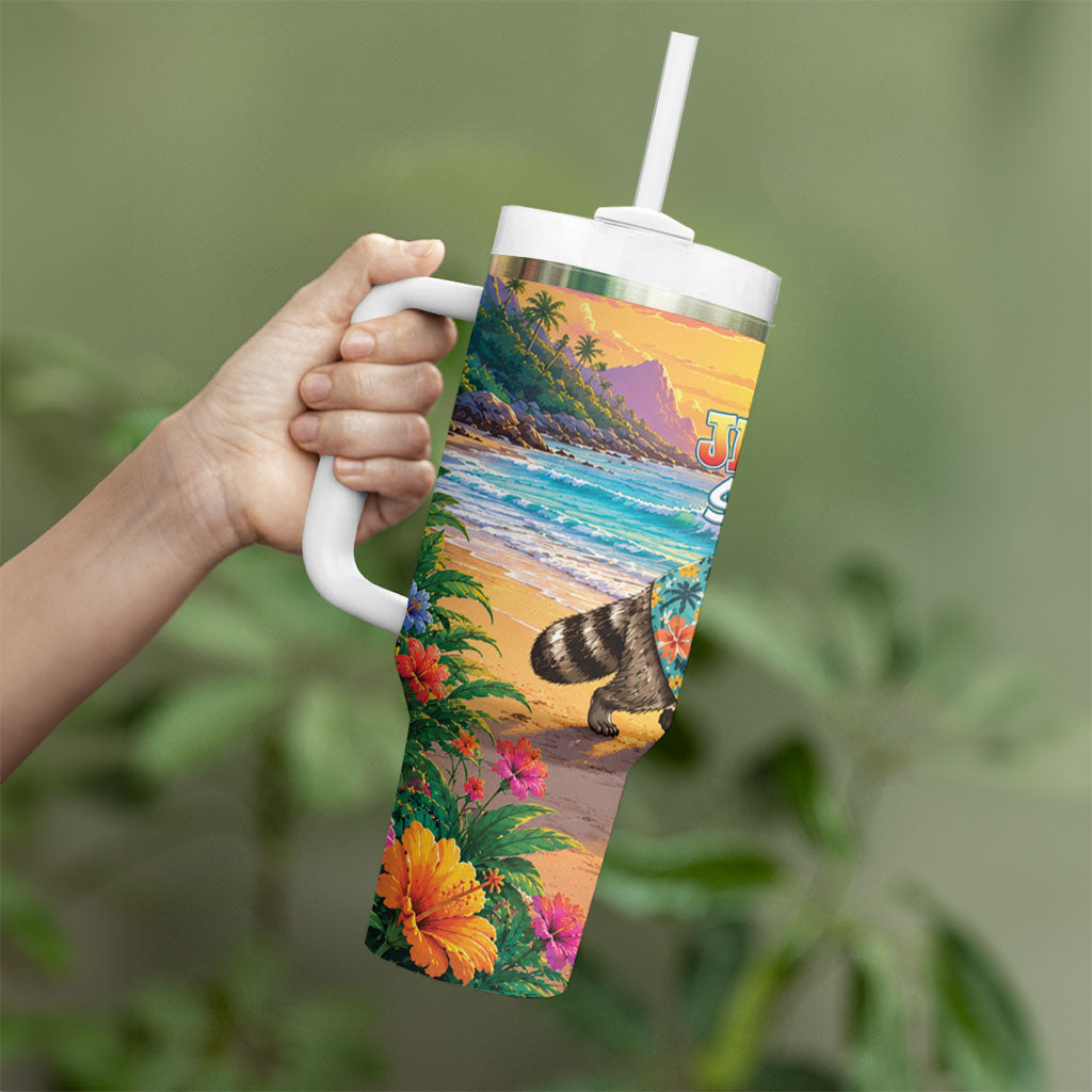 Hot Jimothy Summer Tumbler With Handle Funny Seattle Raccoon