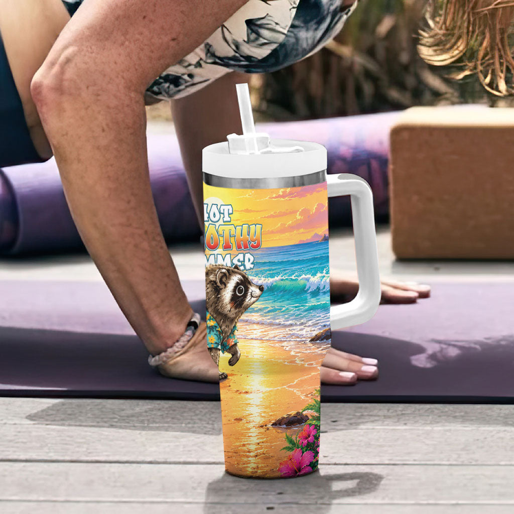 Hot Jimothy Summer Tumbler With Handle Funny Seattle Raccoon